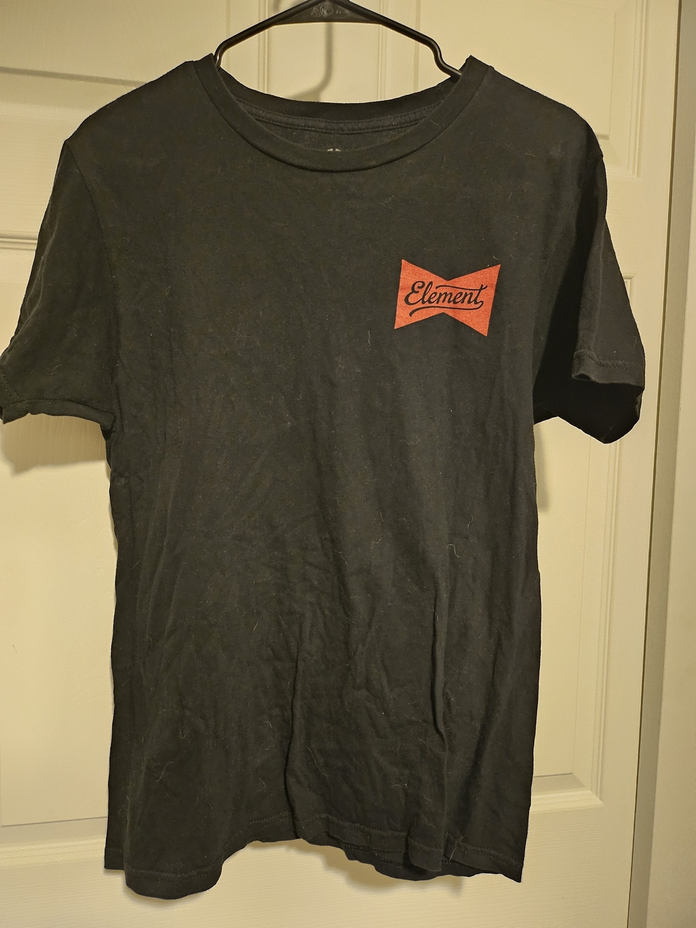 Element Black Short Sleeve Tee with Red Chest Logo